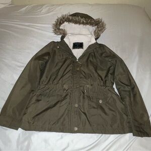 Ashley By 26 International Olive Jacket with Faux Fur